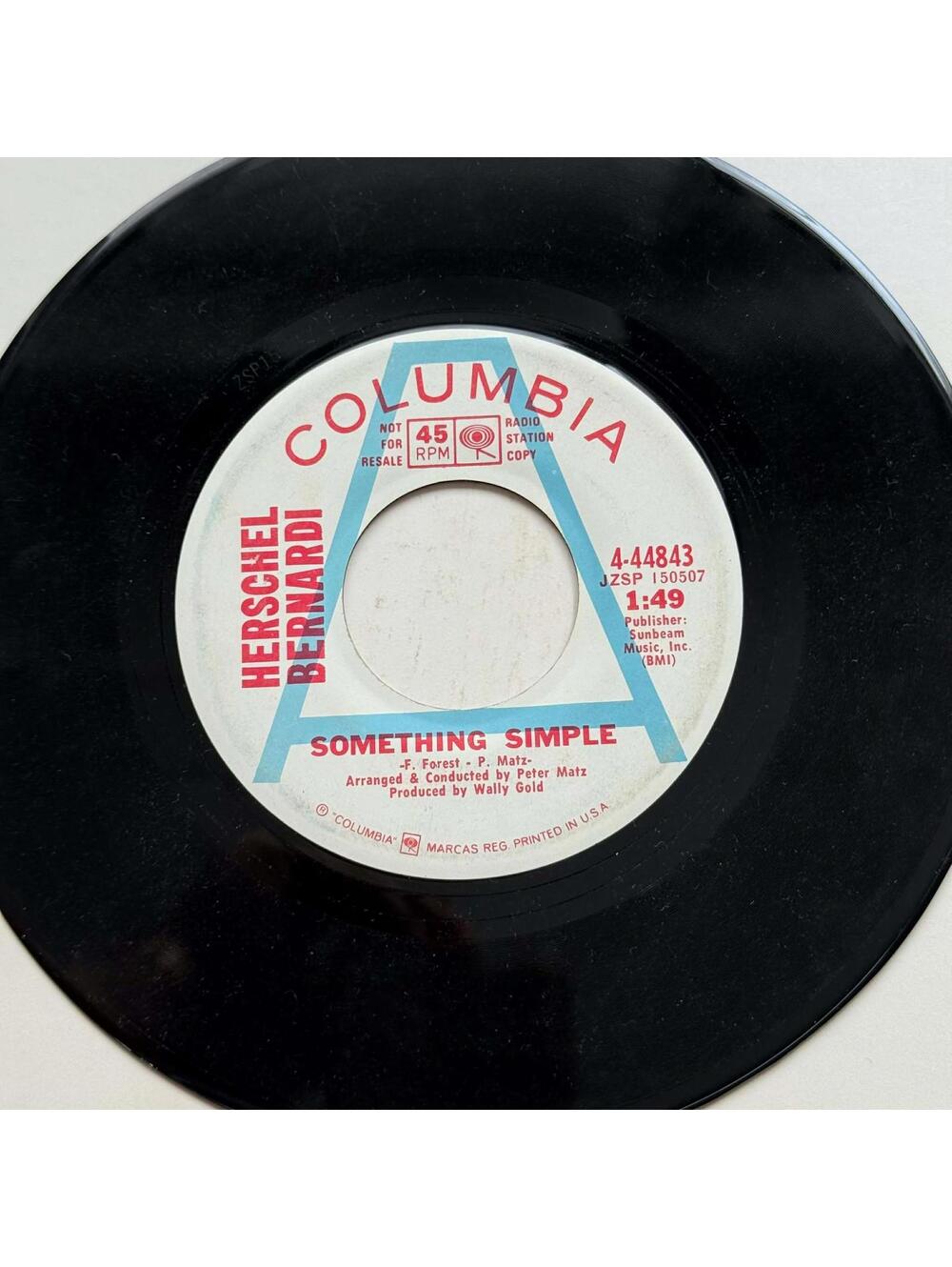Herschel Bernardi - Marry Me! Marry Me!/Something Simple 45rpm VG+ R9